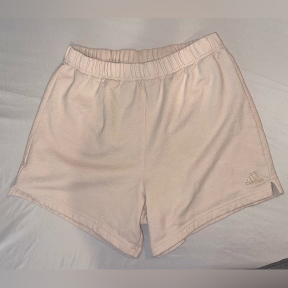 adidas Cream High-Rise Elastic Waist Women Athletic/Lounge Shorts Size Small - Picture 16 of 16